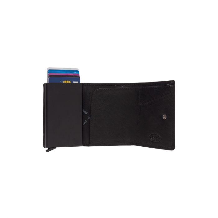 Portofel unisex cu suport pentru carduri, din piele naturala, The Chesterfield Brand, Paris, cu protectie anti scanare RFID, Negru [2]