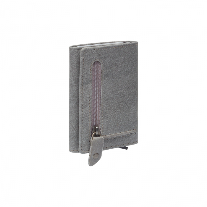 Portofel unisex cu suport pentru carduri, din piele naturala, The Chesterfield Brand, Paris, cu protectie anti scanare RFID, Gri [5]