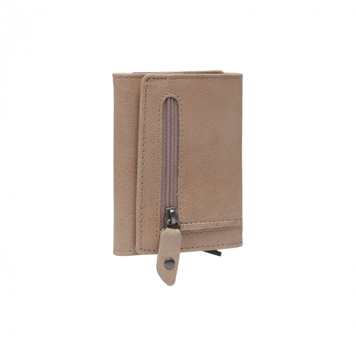 Portofel unisex cu suport pentru carduri, din piele naturala, The Chesterfield Brand, Paris, cu protectie anti scanare RFID, Bej [5]