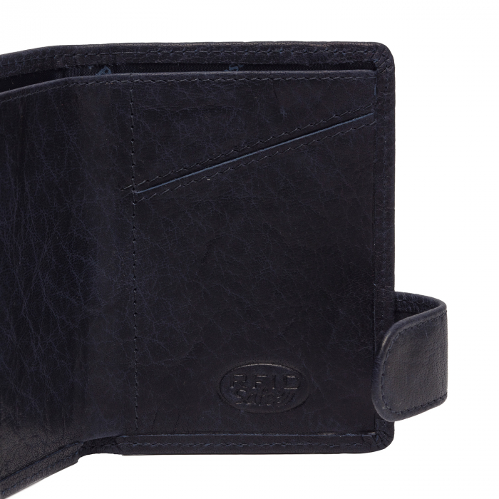 Portofel unisex cu suport pentru carduri, din piele naturala, The Chesterfield Brand, Portland, cu protectie anti scanare RFID, Bleumarin [5]