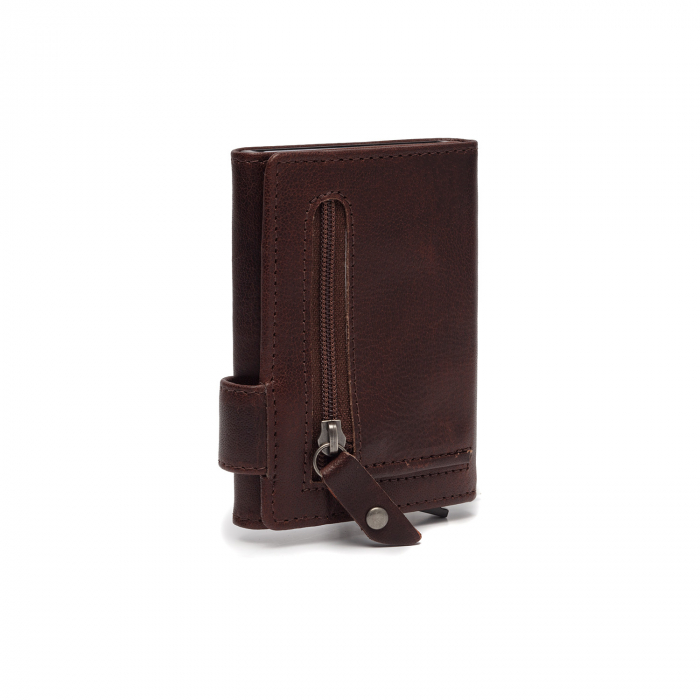 Portofel unisex cu suport pentru carduri, din piele naturala, The Chesterfield Brand, Portland, cu protectie anti scanare RFID, Maro inchis [2]