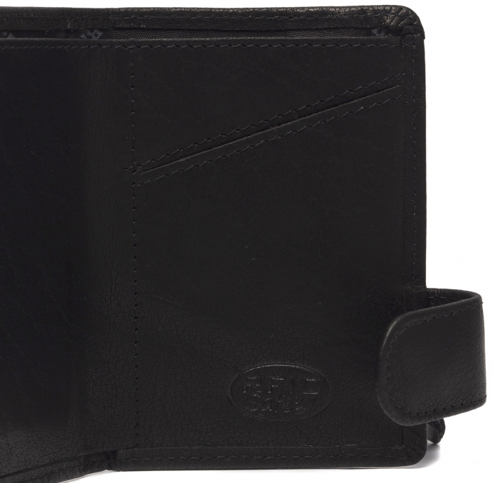 Portofel unisex cu suport pentru carduri, din piele naturala, The Chesterfield Brand, Portland, cu protectie anti scanare RFID, Negru [6]