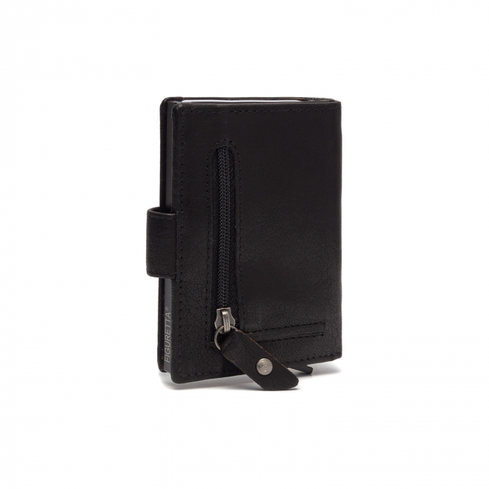 Portofel unisex cu suport pentru carduri, din piele naturala, The Chesterfield Brand, Prague, cu protectie anti scanare RFID, Negru [5]