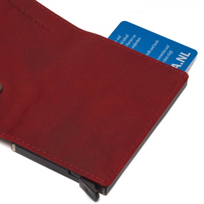 Portofel unisex cu suport pentru carduri, din piele naturala, The Chesterfield Brand, Portland, cu protectie anti scanare RFID, Rosu [3]