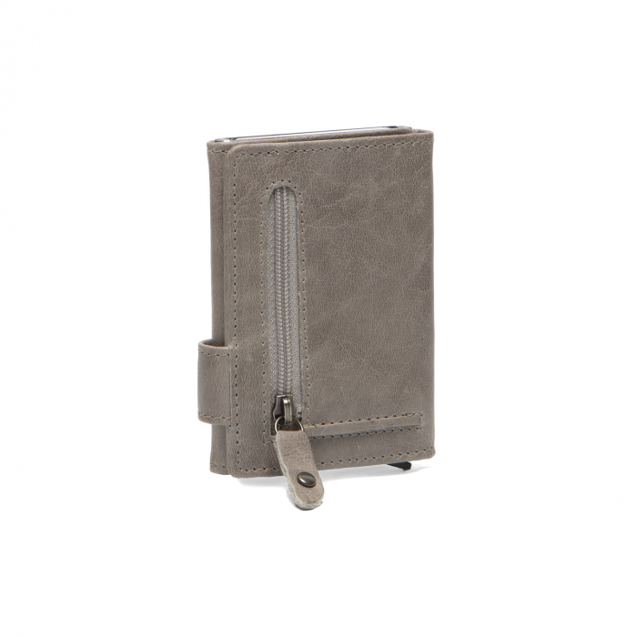 Portofel unisex cu suport pentru carduri, din piele naturala, The Chesterfield Brand, Portland, cu protectie anti scanare RFID, Gri deschis [5]
