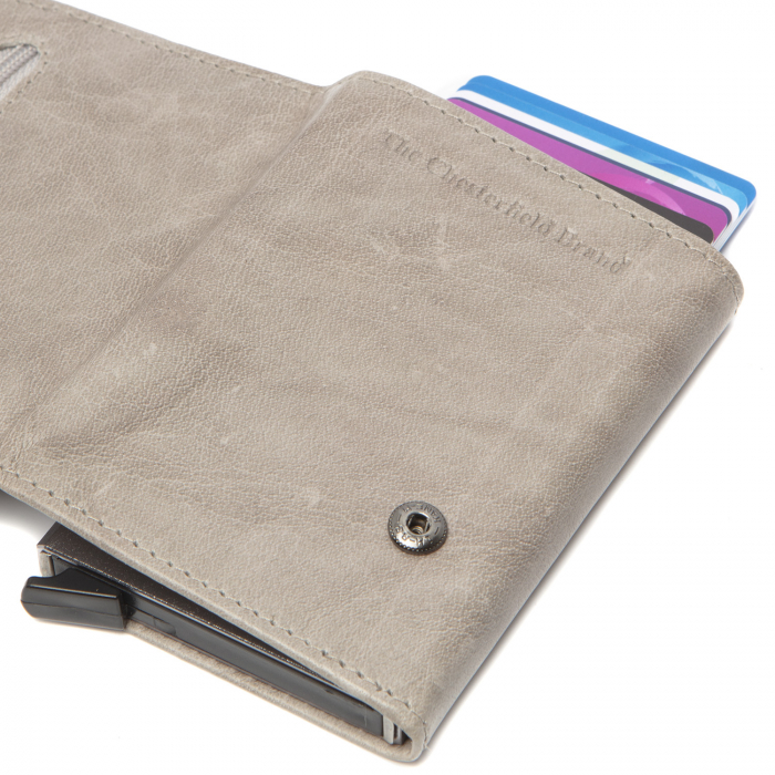 Portofel unisex cu suport pentru carduri, din piele naturala, The Chesterfield Brand, Portland, cu protectie anti scanare RFID, Gri deschis [3]