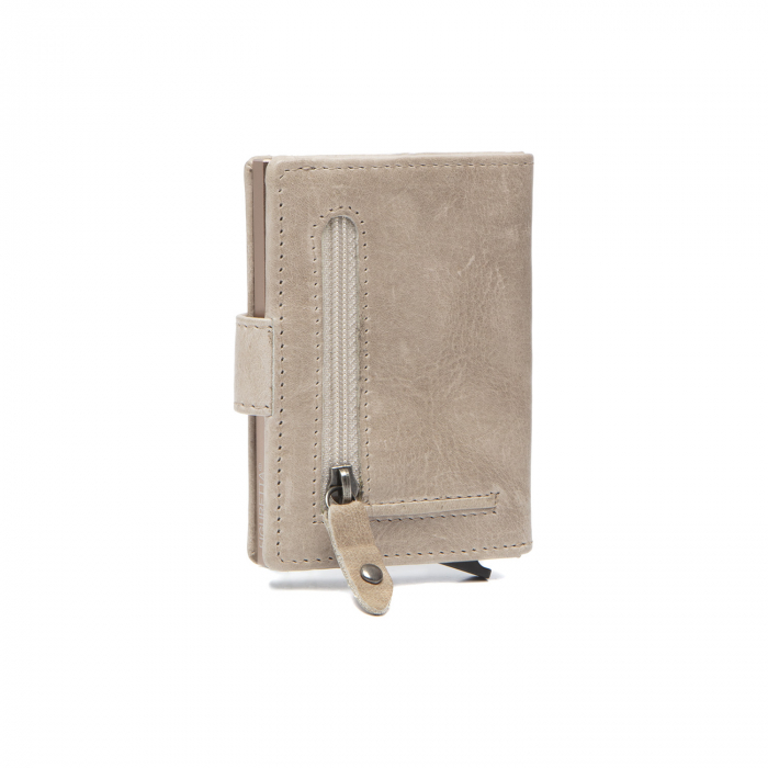 Portofel unisex cu suport pentru carduri, din piele naturala, The Chesterfield Brand, Prague, cu protectie anti scanare RFID, Bej [7]