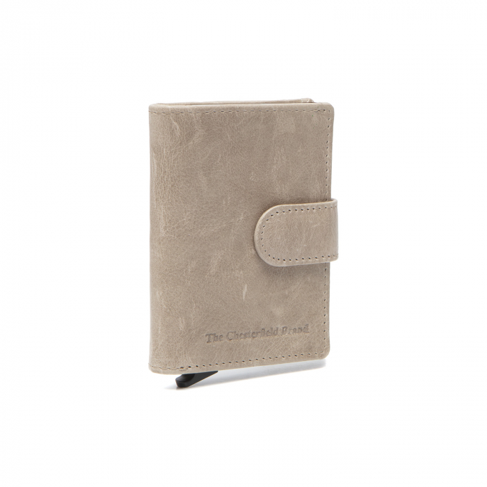 Portofel unisex cu suport pentru carduri, din piele naturala, The Chesterfield Brand, Prague, cu protectie anti scanare RFID, Bej [3]