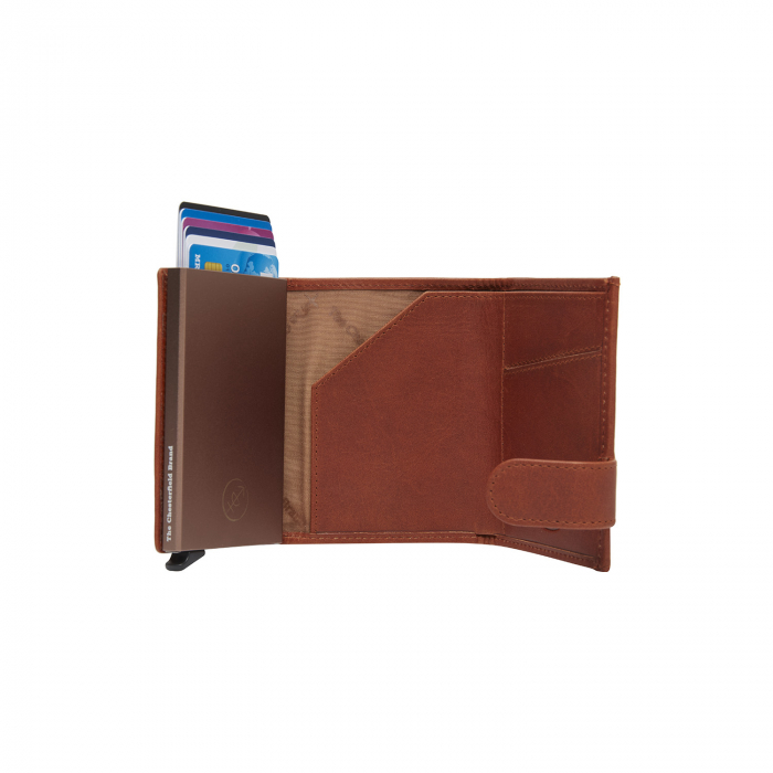 Portofel unisex cu suport pentru carduri, din piele naturala, The Chesterfield Brand, Sabana, cu protectie anti scanare RFID, Verde inchis [3]