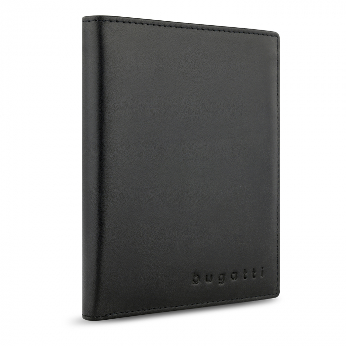 Portofel verical barbati, bugatti, din piele naturala, Super Slim 101, Negru [4]
