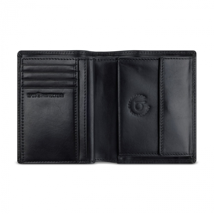 Portofel vertical din piele naturala, bugatti, seria Remo, cu protectie anti scanare RFID, Negru [4]