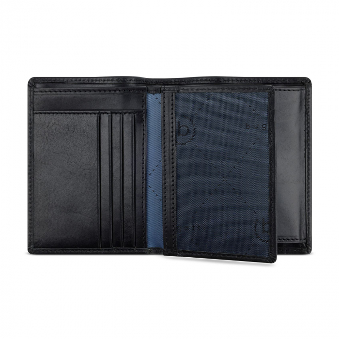 Portofel vertical din piele naturala, bugatti, seria Remo, cu protectie anti scanare RFID, Negru [5]