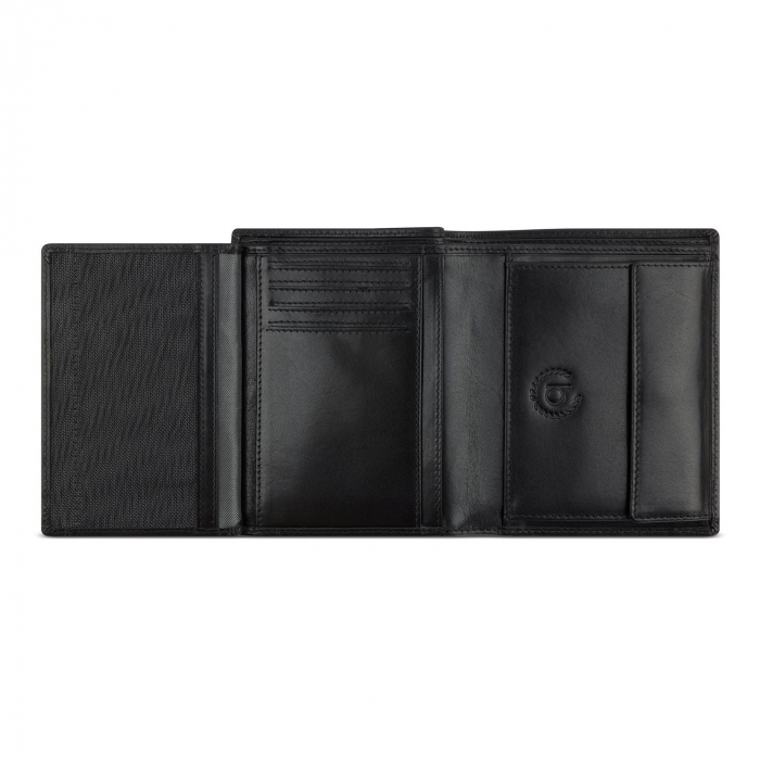 Portofel vertical din piele naturala, bugatti, seria Romano, cu protectie anti scanare RFID, Negru [3]