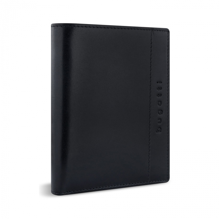 Portofel vertical din piele naturala, bugatti, seria Romano, cu protectie anti scanare RFID, Negru [2]