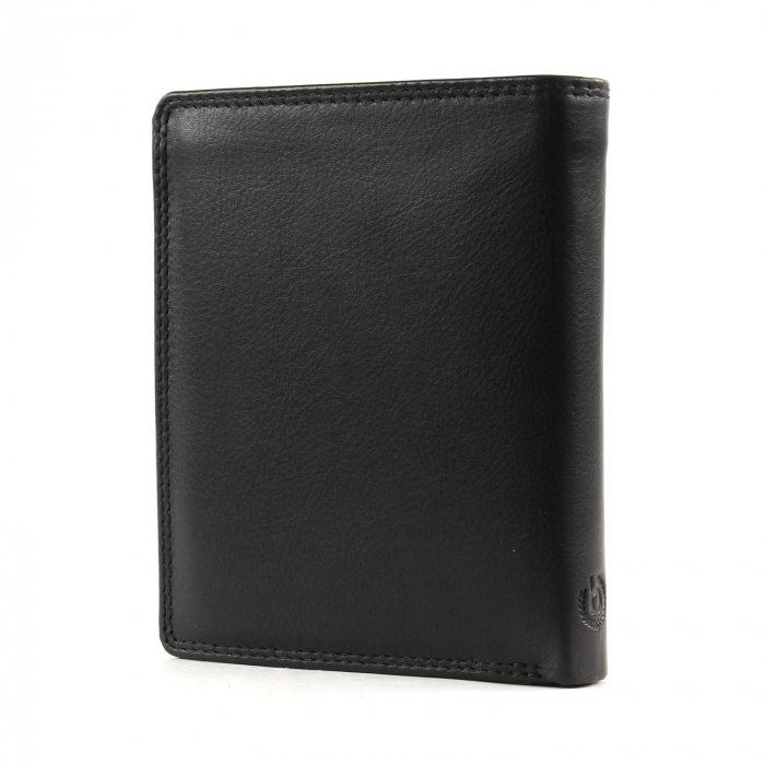 Portofel vertical pentru barbati, din piele naturala, bugatti, seria Simbiosi 49317001 Negru [4]