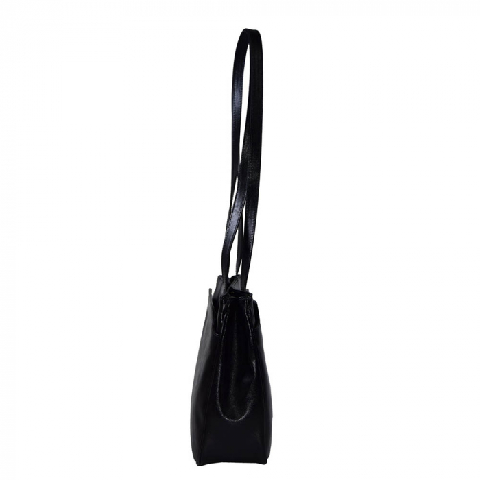Poseta de dama din piele naturala, model 182, Negru [5]