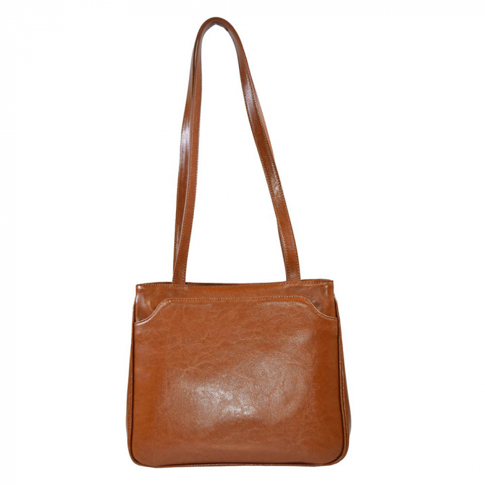Poseta de dama din piele naturala, model 182, Maro tabac [3]