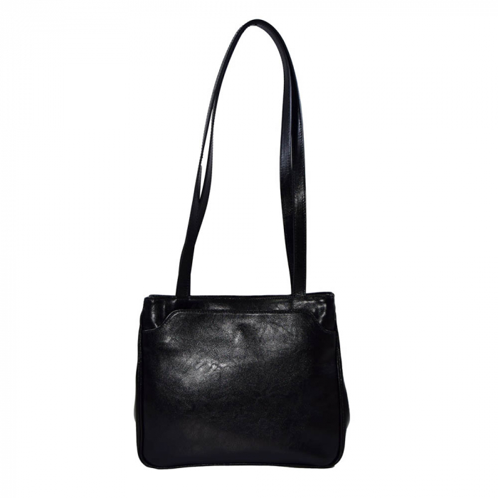 Poseta de dama din piele naturala, model 182, Negru [4]
