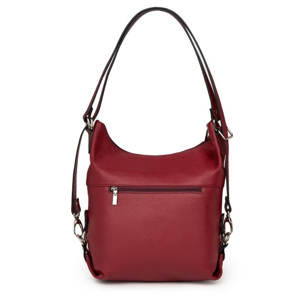 Rucsac 2 in 1, din piele naturală, Luiza, Bordo [4]