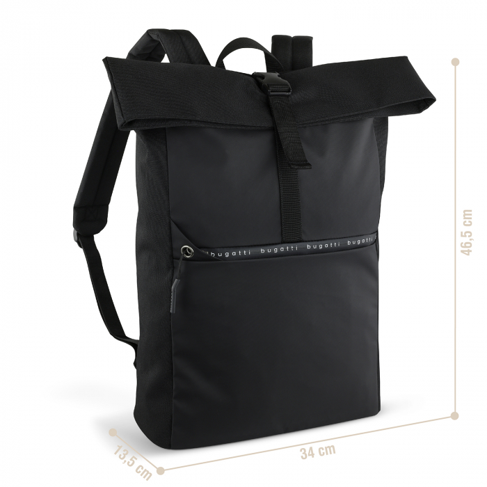 Rucsac barbati, bugatti, cu compartiment laptop de 15 inch, seria Blanc Delight 494507, Negru [10]
