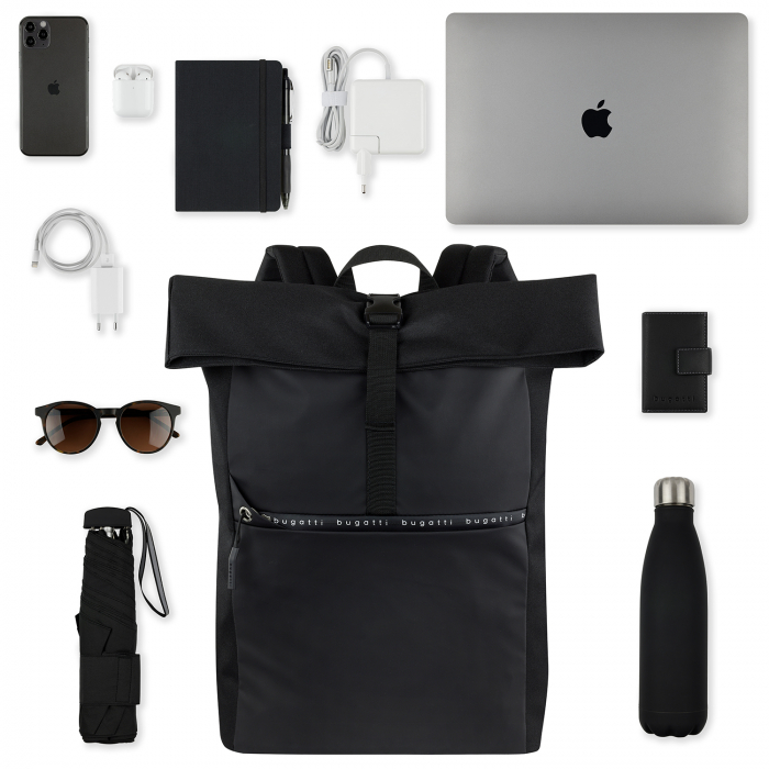 Rucsac barbati, bugatti, cu compartiment laptop de 15 inch, seria Blanc Delight 494507, Negru [2]