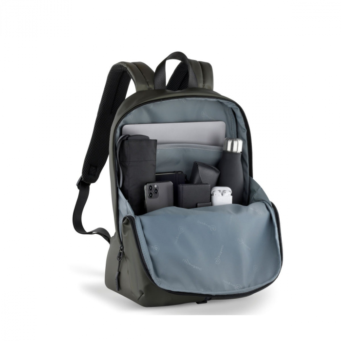 Rucsac barbati, bugatti, seria Blanc pentru laptop de 15 inch si documete, Verde olive [2]