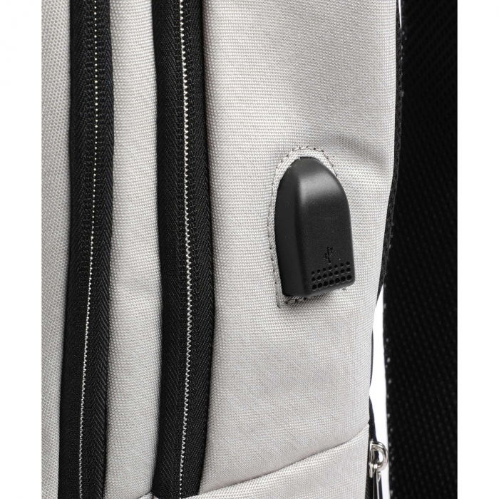 Rucsac barbati, bugatti, seria Sera pentru laptop si cu protectie RFID, Gri deschis / Negru [4]