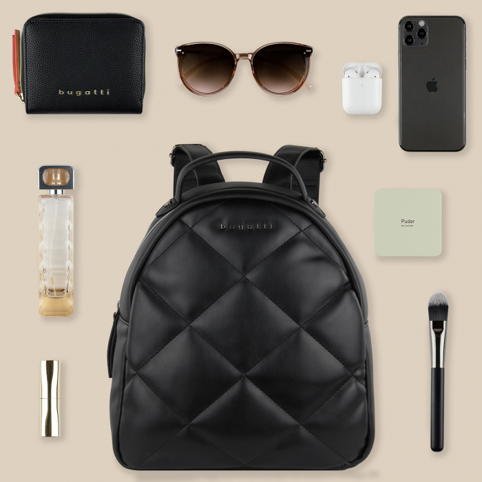 Rucsac dama, bugatti, piele ecologica, seria Cara, Negru [3]