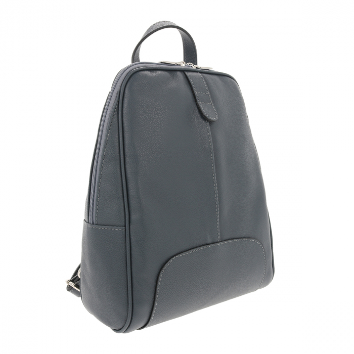 Rucsac dama din piele naturala moale, model 250, Gri mat [1]