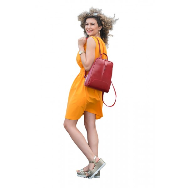 Rucsac dama din piele naturala moale, model 250, Bleumarin mat [2]