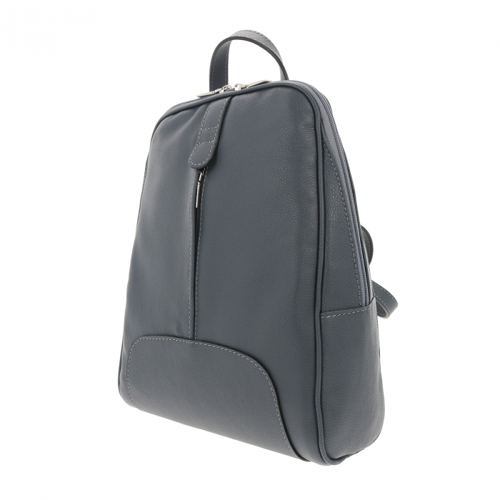 Rucsac dama din piele naturala moale, model 250, Gri mat [4]