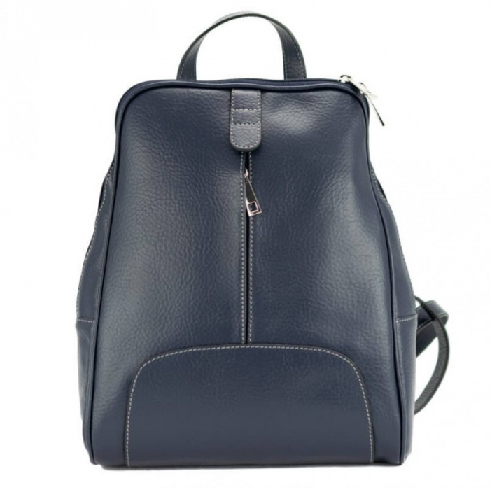 Rucsac dama din piele naturala moale, model 250, Bleumarin mat [3]