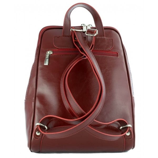Rucsac dama din piele naturala fina, model 250, Bordo [5]