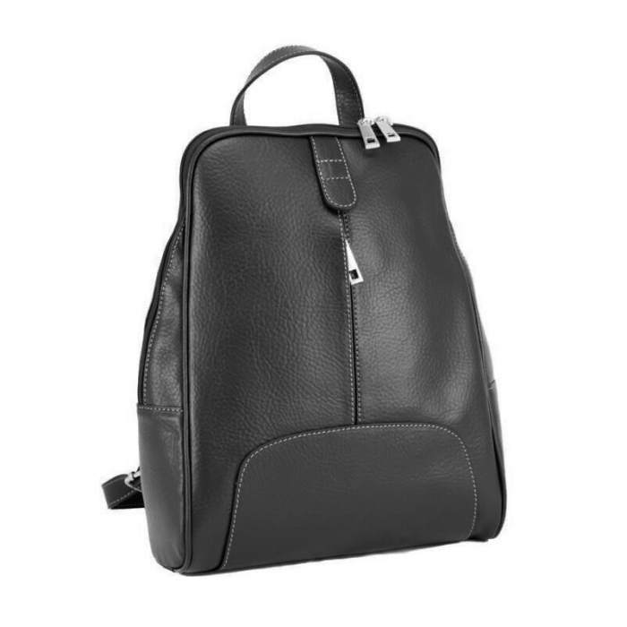 Rucsac dama din piele naturala moale, model 250, Negru [5]