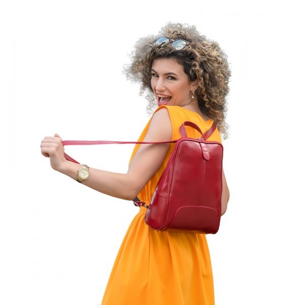 Rucsac dama din piele naturala moale, model 250, Bleumarin mat [6]