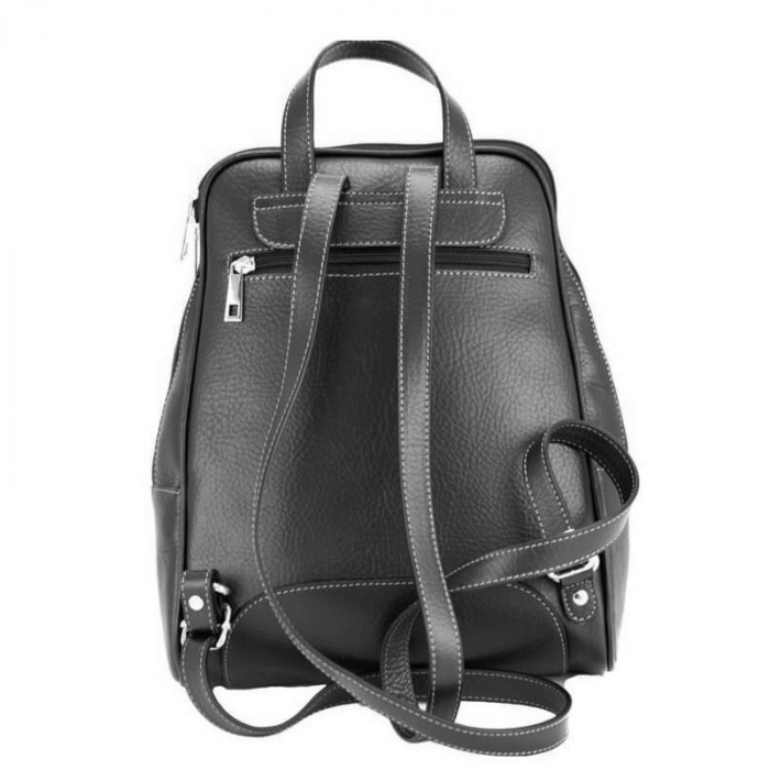 Rucsac dama din piele naturala moale, model 250, Negru [4]