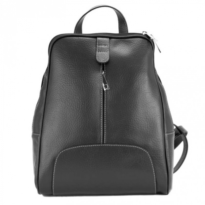 Rucsac dama din piele naturala moale, model 250, Negru [3]