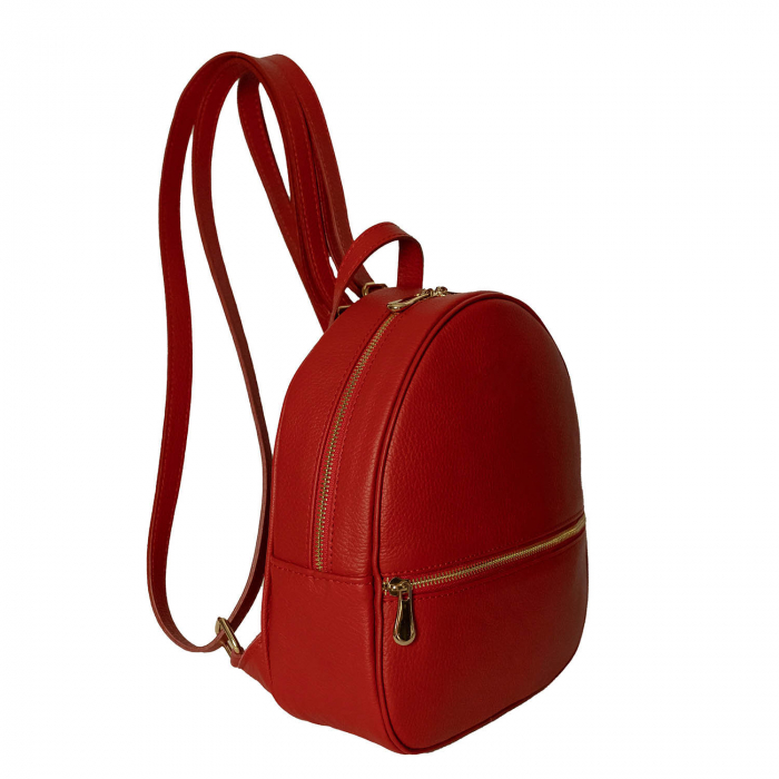 Rucsac dama din piele naturala, model Evy, Rosu [5]