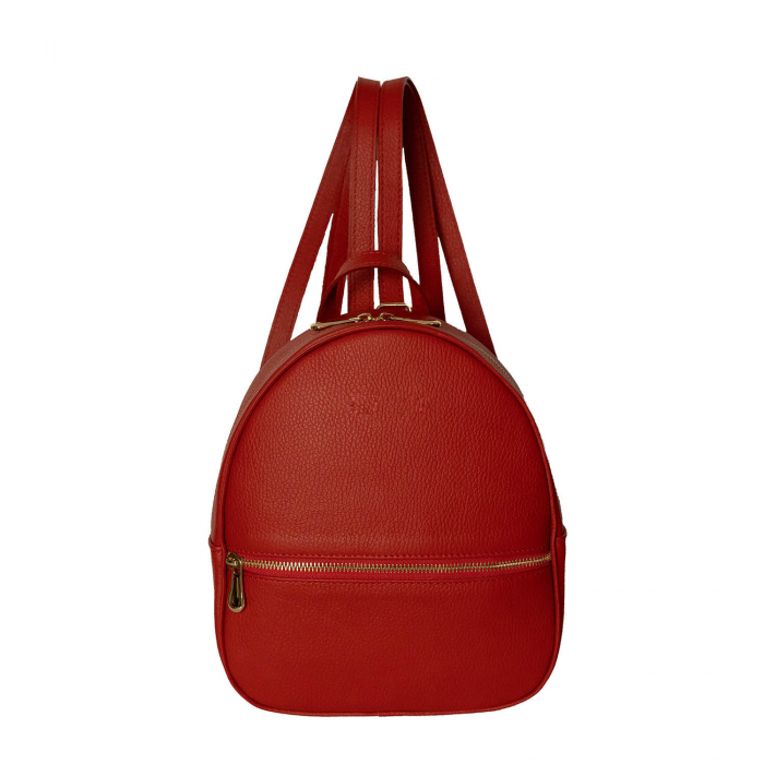 Rucsac dama din piele naturala, model Evy, Rosu [4]