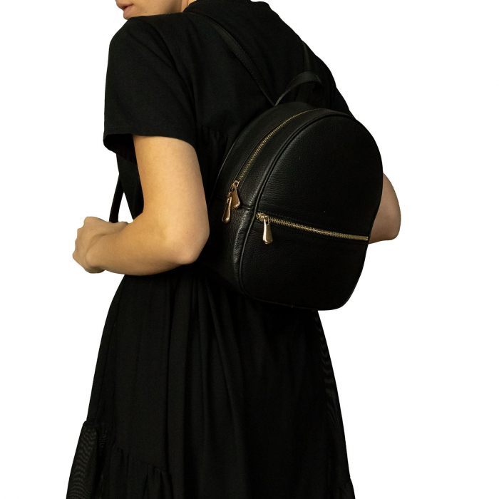 Rucsac dama din piele naturala, model Evy, Negru [2]