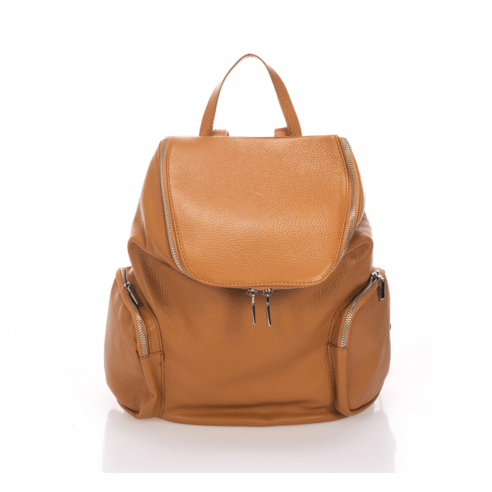 Rucsac dama Massimo Castelli, din piele naturala, model 7124, Maro coniac [2]