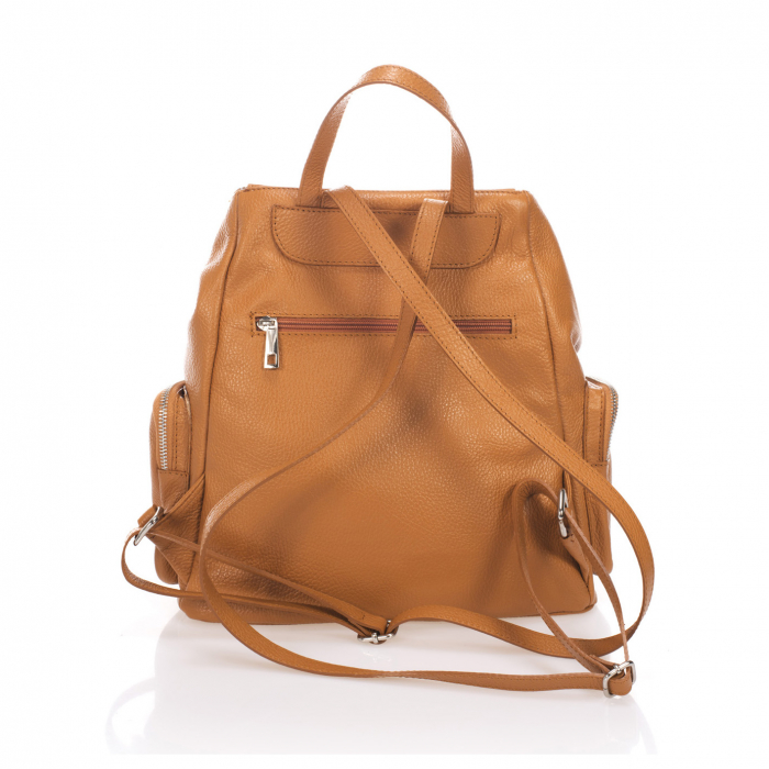 Rucsac dama Massimo Castelli, din piele naturala, model 7124, Maro coniac [4]