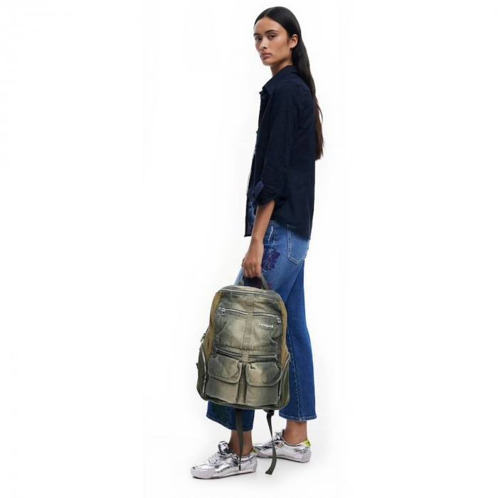 Rucsac de dama, Desigual, seria Bravo Hybrid Chester, Verde olive [2]