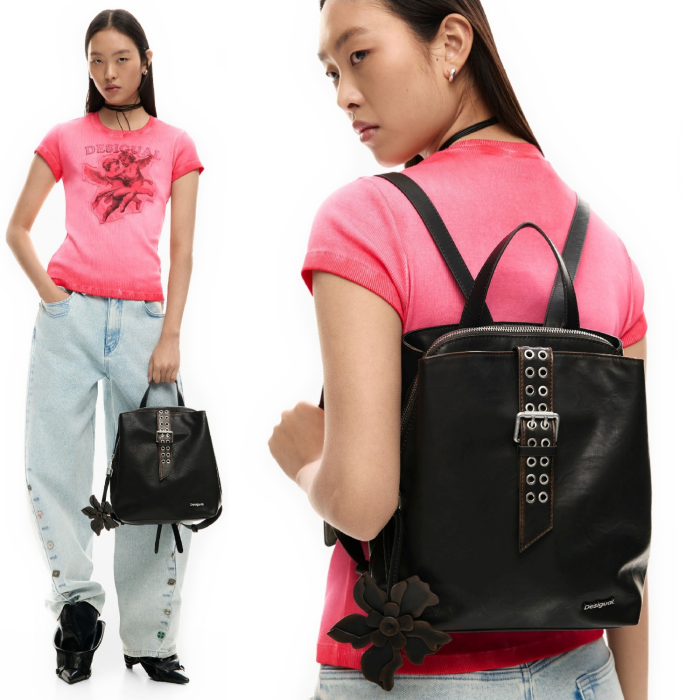 Rucsac de dama, Desigual, seria Curio Choco Sumy Mini, Negru [4]