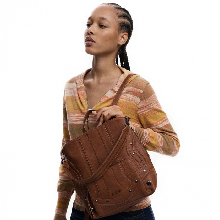 Rucsac de dama, Desigual, seria Embro Patch Pretoria, Maro coniac [1]
