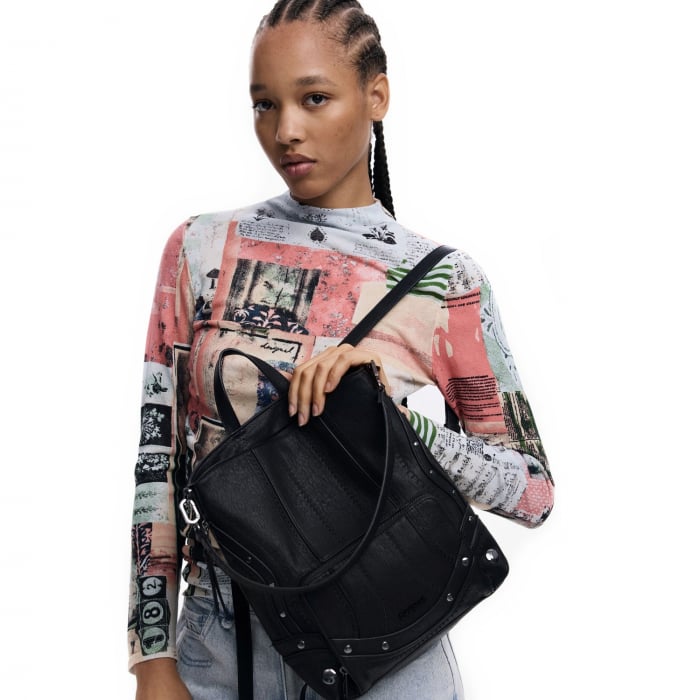 Rucsac de dama, Desigual, seria Embro Patch Pretoria, Negru [1]