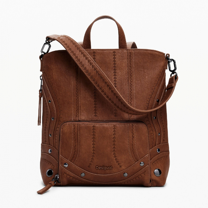 Rucsac de dama, Desigual, seria Embro Patch Pretoria, Maro coniac [3]