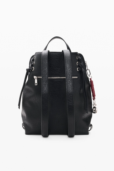 Rucsac mediu de dama, Desigual, seria Half Logo Luena, Negru [6]