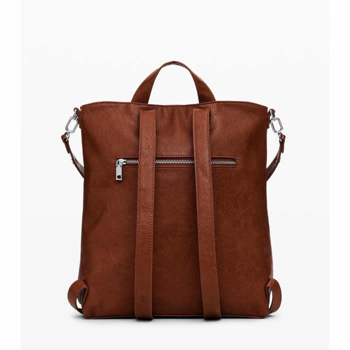 Rucsac/geanta de umar 2 in 1, dama, Desigual, seria Half logo, Maro coniac [5]