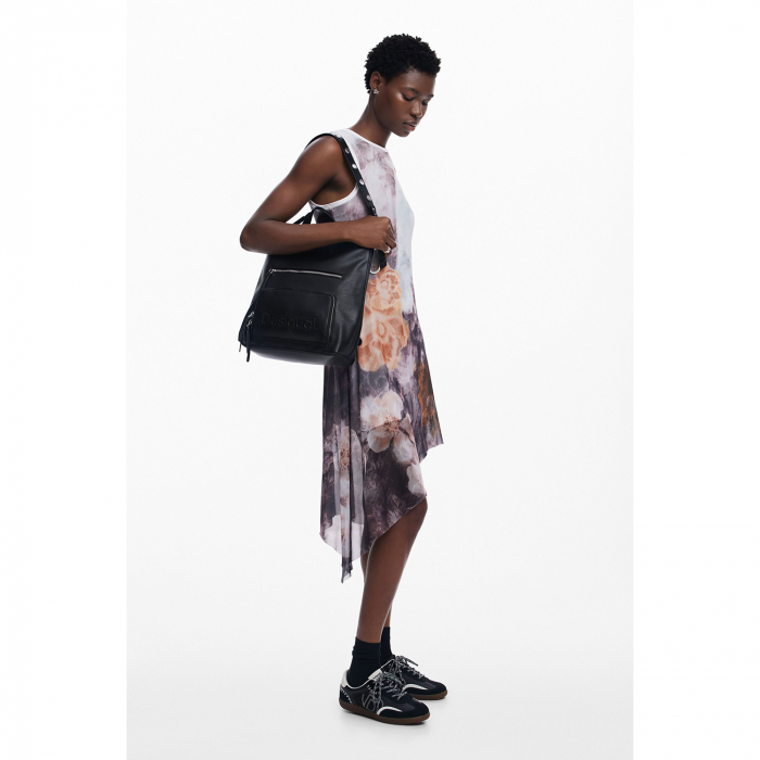 Rucsac/geanta de umar 2 in 1, dama, Desigual, seria Half logo, Negru [5]